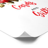 Rote Rosen mit Derby-Brautparty-Tabellensignen Poster (Ecke)