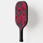 Rote Rosen mit grauen Blätter Pickleball Schläger (Links)