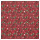 Rote Rosen mit Grünpflanzen Hübsch Stoff (Muster)