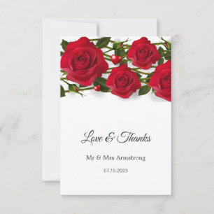 Rote Rosen mit Herz Hochzeit Vielen Dank Dankeskarte