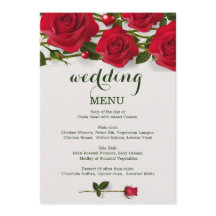 Rote Rosen mit Herz Hochzeitskarte