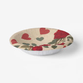 Rote Rosen mit Herz-Muster Romantische Pappteller (Gewinkelt)