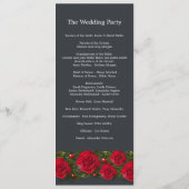 Rote Rosen mit Herzen auf dem Programm für graue H (Rückseite)