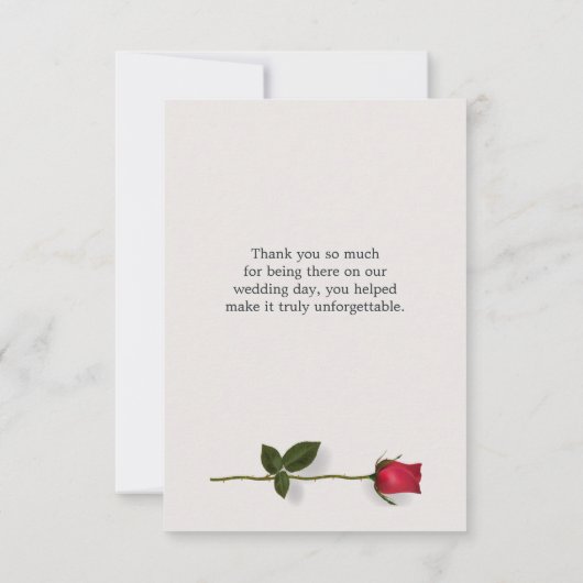 Rote Rosen mit Herzen Hochzeit Danke (Rückseite)