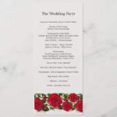Rote Rosen mit Herzen Hochzeitsprogramm Programm (Rückseite)