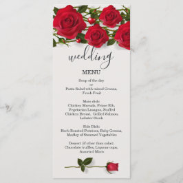 Rote Rosen mit Herzen Wedding Menü-Gestell-Karte Menükarte
