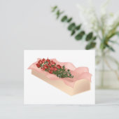 Rote Rosen mit langer Steppe in Schachtel Postkarte (Stehend Vorderseite)