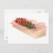Rote Rosen mit langer Steppe in Schachtel Postkarte (Vorne/Hinten)