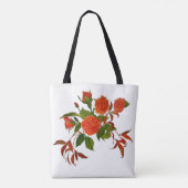 Rote Rosen mit roten Blätter Tote Tasche (Rückseite)