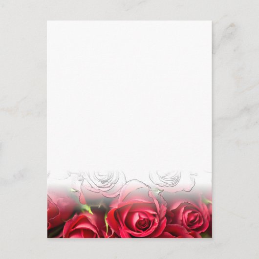 Rote Rosen mit schwarzen Konturen Postkarte (Vorderseite)