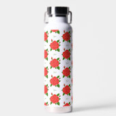 Rote Rosen mit Text, der isoliert ist Trinkflasche (Vorne)