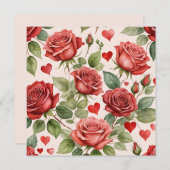 Rote Rosen mit Valentinherzen Muster Romantische (Vorne/Hinten)