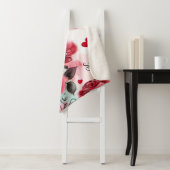 Rote Rosen mit Valentinherzen Muster Romantische Sherpadecke (Beispiel)