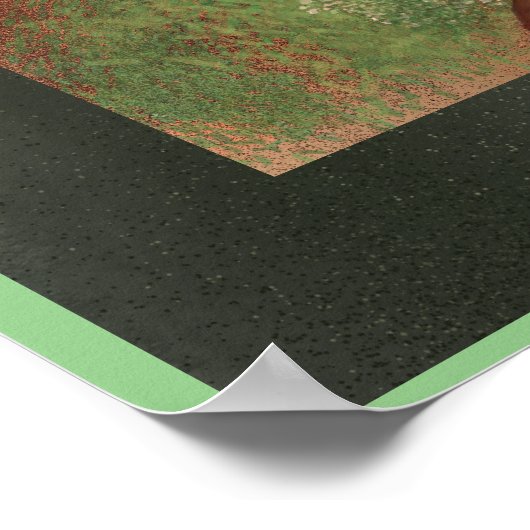 Rote Rosen mit Vogel Poster (Ecke)