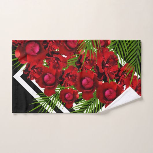 Rote Rosen modern Badhandtuch Set (Handtuch)
