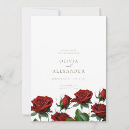 Rote Rosen Moderne Einladung zur Hochzeit