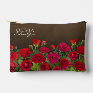 Rote Rosen Moderne Garten Minimal Ich liebe Name Zubehörtasche