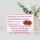 Rote Rosen morgens Segen-Karte Einladung (Stehend Vorderseite)