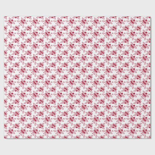 Rote Rosen Muster Abstraktes Wrapping Paper Geschenkpapier (Flach)