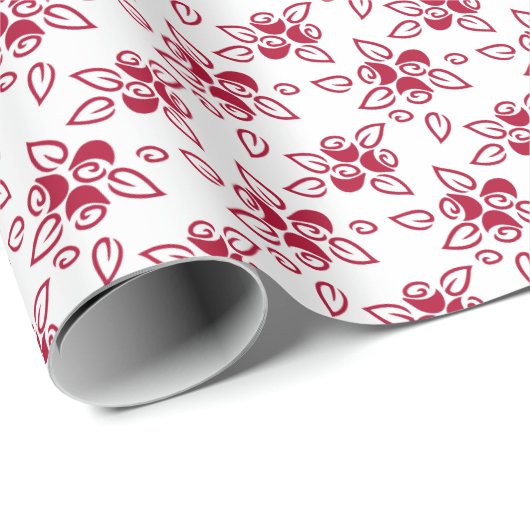 Rote Rosen Muster Abstraktes Wrapping Paper Geschenkpapier (Rolleneckpunkt)