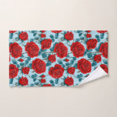 Rote Rosen Muster Badhandtuch Set (Handtuch)