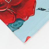 Rote Rosen Muster Fleecedecke (Ecke)