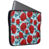 Rote Rosen Muster Laptopschutzhülle (Vorne Rechts)