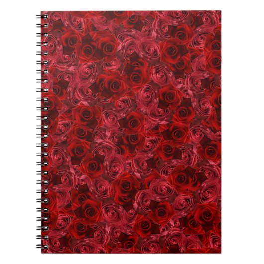 Rote Rosen Muster moderner mädchenhafter Uni Notizblock (Vorderseite)