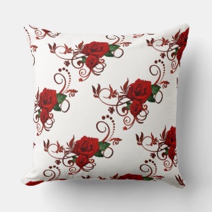 Rote Rosen-Muster-Sitzkissen Kissen