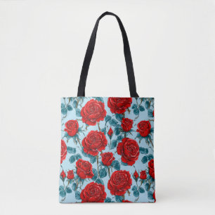 Rote Rosen Muster Tasche