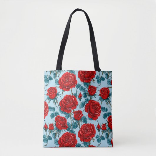 Rote Rosen Muster Tasche (Vorderseite)