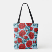Rote Rosen Muster Tasche (Rückseite)