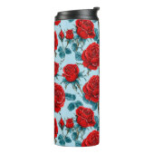 Rote Rosen Muster Thermosbecher (Nach links gedreht)