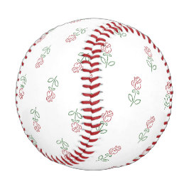 Rote Rosen, Muster von Rose, Blume Baseball