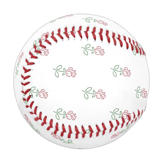 Rote Rosen, Muster von Rose, Blume Baseball (Vorderseite Links)