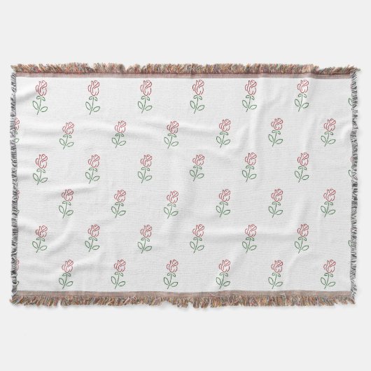 Rote Rosen, Muster von Rose, Blume Decke (Vorderseite)