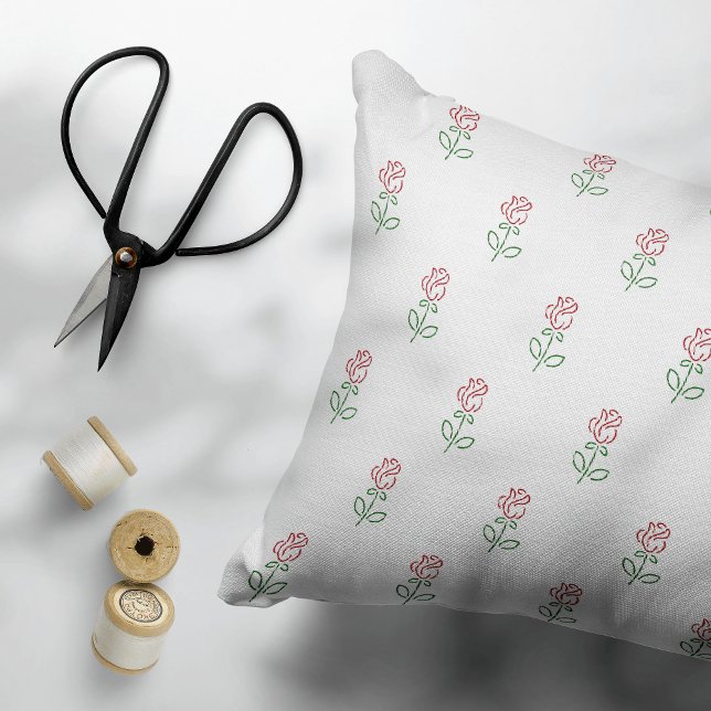 Rote Rosen, Muster von Rose, Blume Dekokissen (Von Creator hochgeladen)
