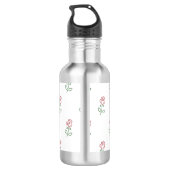 Rote Rosen, Muster von Rose, Blume Edelstahlflasche (Rückseite)