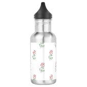 Rote Rosen, Muster von Rose, Blume Edelstahlflasche (Links)