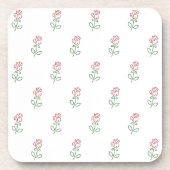Rote Rosen, Muster von Rose, Blume Getränkeuntersetzer (Vorderseite)