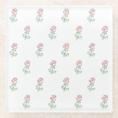 Rote Rosen, Muster von Rose, Blume Glasuntersetzer (Vorderseite)