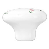 Rote Rosen, Muster von Rose, Blume Keramikknauf (Seitenansicht)