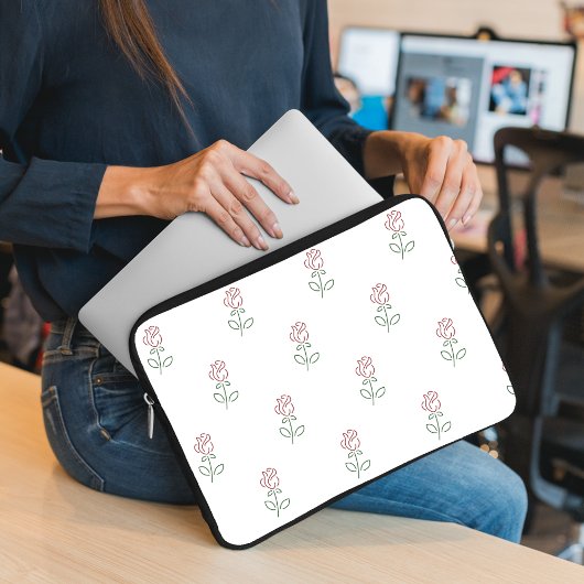 Rote Rosen, Muster von Rose, Blume Laptopschutzhülle