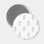 Rote Rosen, Muster von Rose, Blume Magnet (Vorderseite/Rückseite)