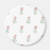 Rote Rosen, Muster von Rose, Blume Magnet (Vorne)