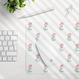 Rote Rosen, Muster von Rose, Blume Mousepad