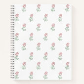 Rote Rosen, Muster von Rose, Blume Notizblock (Vorderseite)
