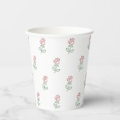 Rote Rosen, Muster von Rose, Blume Pappbecher (Vorderseite)