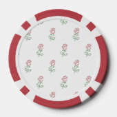 Rote Rosen, Muster von Rose, Blume Pokerchips (Rückseite)