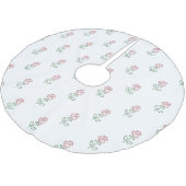 Rote Rosen, Muster von Rose, Blume Polyester Weihnachtsbaumdecke (Schrägansicht)